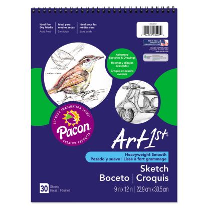 Art1st Artist's Sketch Pad, Unruled, 30 White 9 x 12 Sheets1