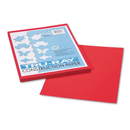 Tru-Ray Construction Paper, 76 lb Text Weight, 9 x 12, Festive Red, 50/Pack1