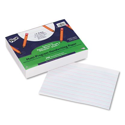 Multi-Program Handwriting Paper, 16 lb, 1/2" Long Rule, One-Sided, 8 x 10.5, 500/Pack1