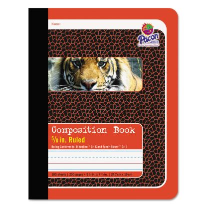 Composition Book, D'Nealian K, Zaner-Bloser 1, Illustration/Manuscript Format, Red Cover, 9.75 x 7.5, 100 Sheets1