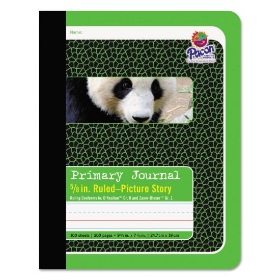 Primary Journal, D'Nealian K, Zaner-Bloser 1, Illustration/Manuscript Format, Green Cover, 9.75 x 7.5, 100 Sheets1