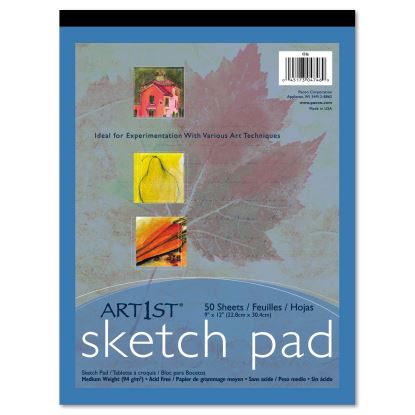 Art1st Sketch Pad, Unruled, 50 White 9 x 12 Sheets1