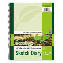 Ecology Sketch Diary, Green Cover, 11 x 8.5, 60 lb Text Paper Stock, 70 Sheets1