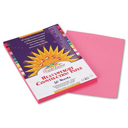Construction Paper, 58 lb Text Weight, 9 x 12, Pink, 50/Pack1