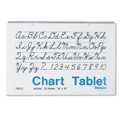 Chart Tablets, Unruled, 25 White 24 x 16 Sheets1
