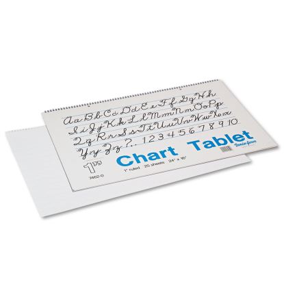 Chart Tablets, Presentation Format (1" Rule), 25 White 24 x 16 Sheets1