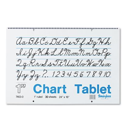 Chart Tablets, Presentation Format (1" Rule), 30 White 24 x 16 Sheets1