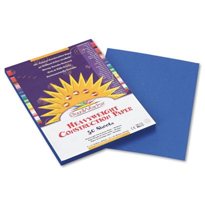 Construction Paper, 58 lb Text Weight, 9 x 12, Bright Blue, 50/Pack1