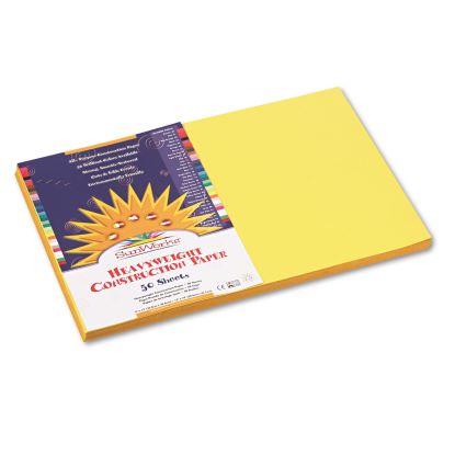 Construction Paper, 58 lb Text Weight, 12 x 18, Yellow, 50/Pack1