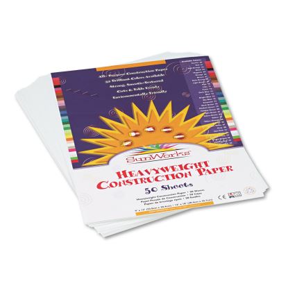 Construction Paper, 58lb, 9 x 12, Bright White, 50/Pack1