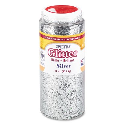 Spectra Glitter, 0.04 Hexagon Crystals, Silver, 16 oz Shaker-Top Jar1