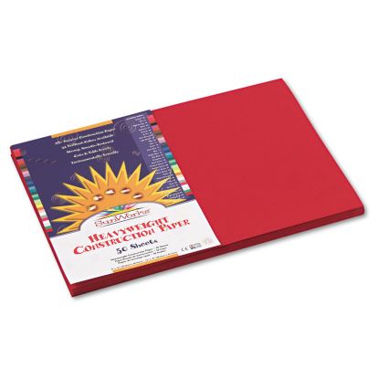 Construction Paper, 58 lb Text Weight, 12 x 18, Holiday Red, 50/Pack1