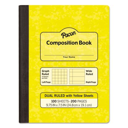 Composition Book, Wide/Legal Rule, Yellow Cover, 9.75 x 7.5, 100 Sheets1