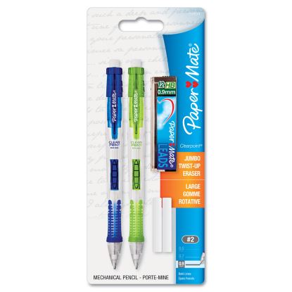 Clear Point Mechanical Pencil, 0.9 mm, HB (#2.5), Black Lead, Assorted Barrel Colors, 2/Pack1