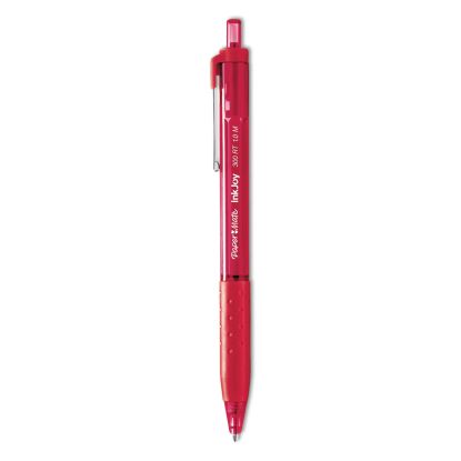 InkJoy 300 RT Ballpoint Pen, Refillable, Retractable, Medium 1 mm, Red Ink, Red Barrel, Dozen1