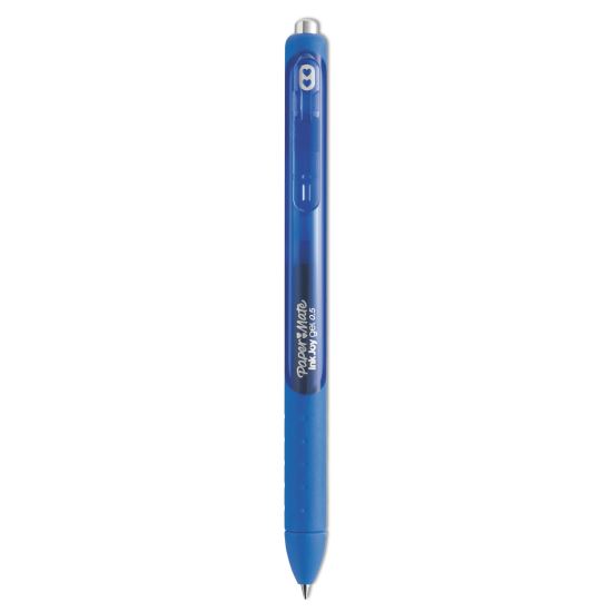 InkJoy Gel Pen, Retractable, Micro 0.5 mm, Blue Ink, Blue Barrel, Dozen1
