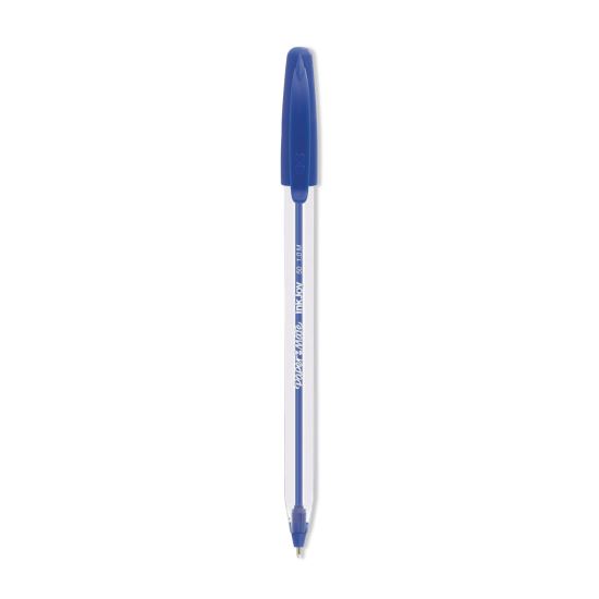 InkJoy 50ST Ballpoint Pen, Stick, Medium 1 mm, Blue Ink, White/Blue Barrel, 60/Pack1