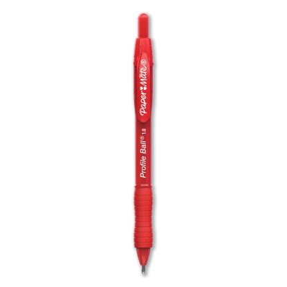 Profile Ballpoint Pen, Retractable, Medium 1 mm, Red Ink, Translucent Red Barrel, Dozen1