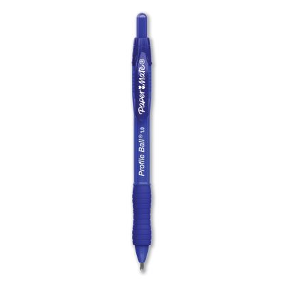 Profile Ballpoint Pen, Retractable, Medium 1 mm, Blue Ink, Translucent Blue Barrel, Dozen1