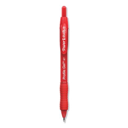 Profile Gel Pen, Retractable, Medium 0.7 mm, Red Ink, Translucent Red Barrel, Dozen1