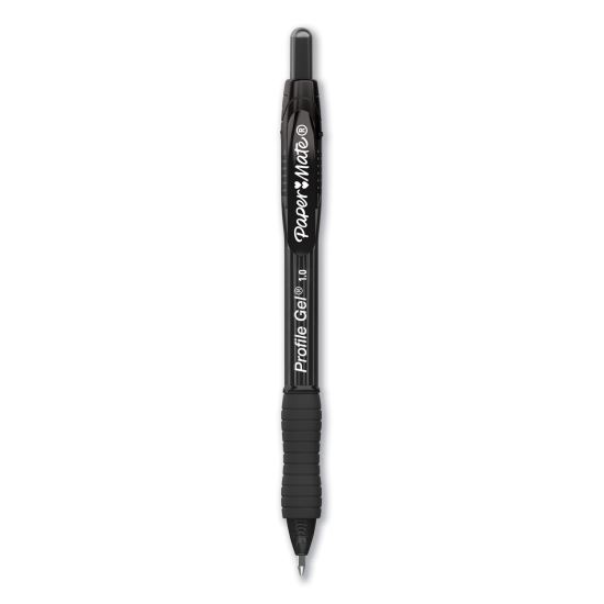 Profile Gel Pen, Retractable, Bold 1 mm, Black Ink, Translucent Black Barrel, Dozen1