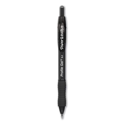 Profile Gel Pen, Retractable, Fine 0.5 mm, Black Ink, Translucent Black Barrel, Dozen1