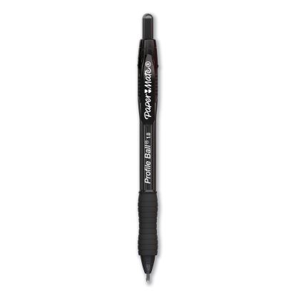 Profile Ballpoint Pen, Retractable, Medium 1 mm, Black Ink, Translucent Black Barrel, Dozen1