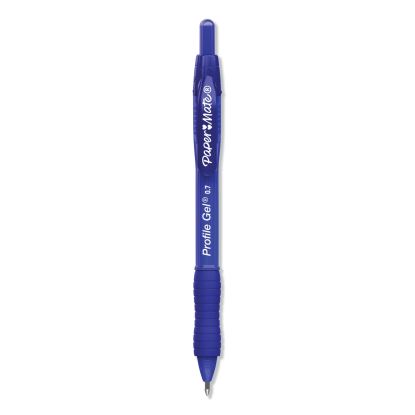 Profile Gel Pen, Retractable, Medium 0.7 mm, Blue Ink, Translucent Blue Barrel, Dozen1