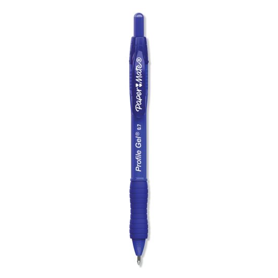 Profile Gel Pen, Retractable, Medium 0.7 mm, Blue Ink, Translucent Blue Barrel, Dozen1