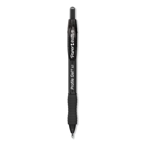 Profile Gel Pen, Retractable, Medium 0.7 mm, Black Ink, Translucent Black Barrel, 36/Pack1