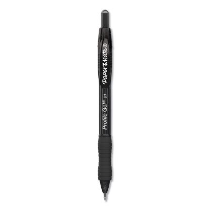 Profile Gel Pen, Retractable, Medium 0.7 mm, Black Ink, Translucent Black Barrel, Dozen1