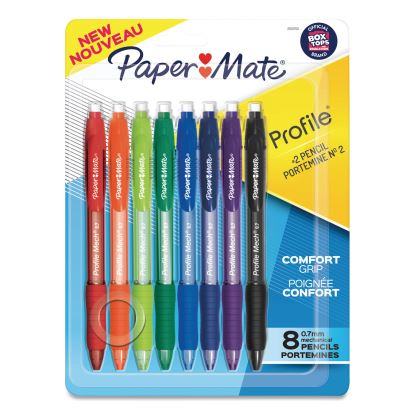 Profile Mechanical Pencils, 0.7 mm, HB (#2), Black Lead, Assorted Barrel Colors, 8/Pack1