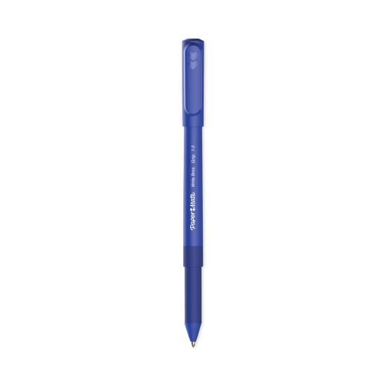 Write Bros. Grip Ballpoint Pen, Stick, Medium 1 mm, Blue Ink, Blue Barrel, Dozen1