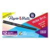 Write Bros. Grip Ballpoint Pen, Stick, Medium 1 mm, Black Ink, Black Barrel, Dozen2