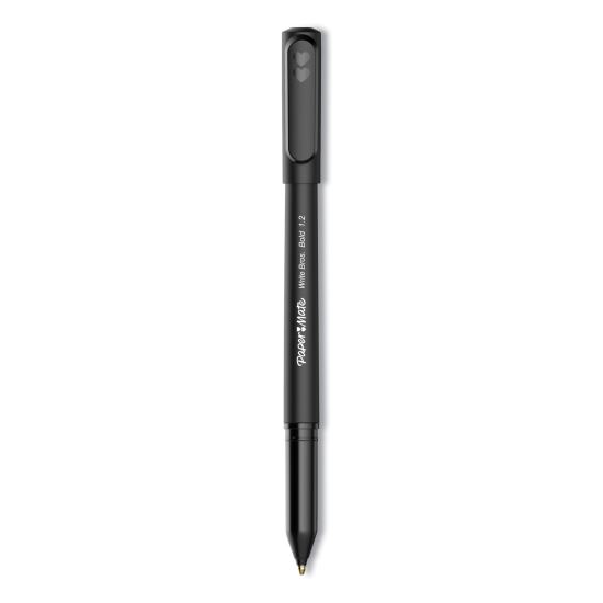Write Bros. Ballpoint Pen, Stick, Bold 1.2 mm, Black Ink, Black Barrel, Dozen1