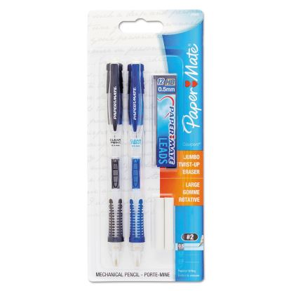 Clear Point Mechanical Pencil, 0.5 mm, HB (#2.5), Black Lead, Randomly Assorted Barrel Colors, 2/Pack1