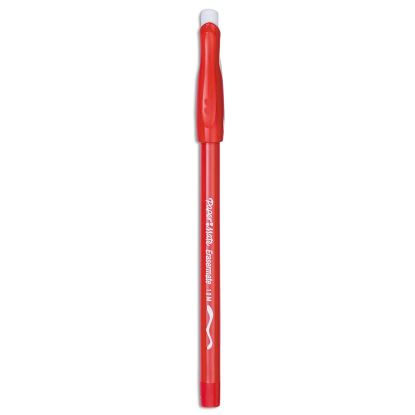 Eraser Mate Ballpoint Pen, Stick, Medium 1 mm, Red Ink, Red Barrel, Dozen1