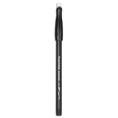 Eraser Mate Ballpoint Pen, Stick, Medium 1 mm, Black Ink, Black Barrel, Dozen1