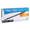 Eraser Mate Ballpoint Pen, Stick, Medium 1 mm, Black Ink, Black Barrel, Dozen2