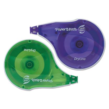 DryLine Correction Tape, Non-Refillable, Green/Purple Applicators, 0.17" x 472", 2/Pack1