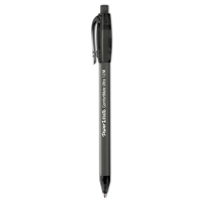 ComfortMate Ultra Ballpoint Pen, Retractable, Medium 1 mm, Black Ink, Black Barrel, Dozen1
