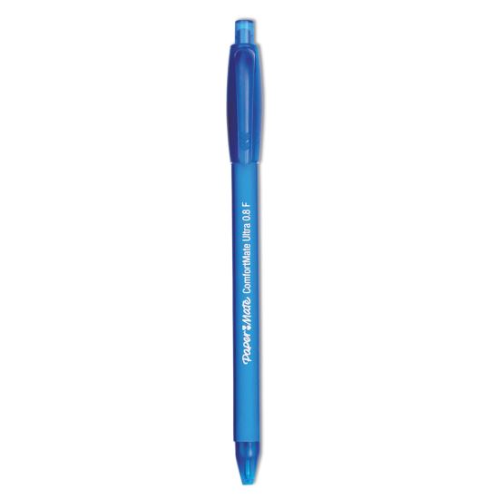 ComfortMate Ultra Ballpoint Pen, Retractable, Fine 0.8 mm, Blue Ink, Blue Barrel, Dozen1