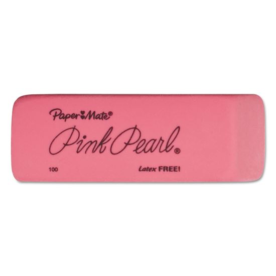 Pink Pearl Eraser, For Pencil Marks, Rectangular Block, Medium, Pink, 3/Pack1