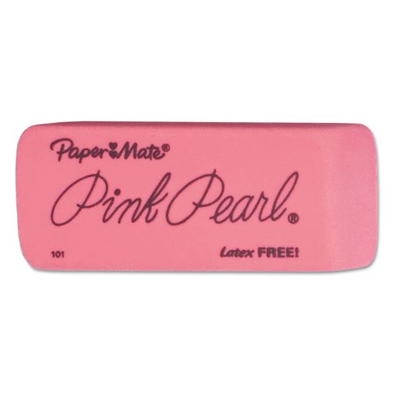 Pink Pearl Eraser, For Pencil Marks, Rectangular Block, Large, Pink, 12/Box1