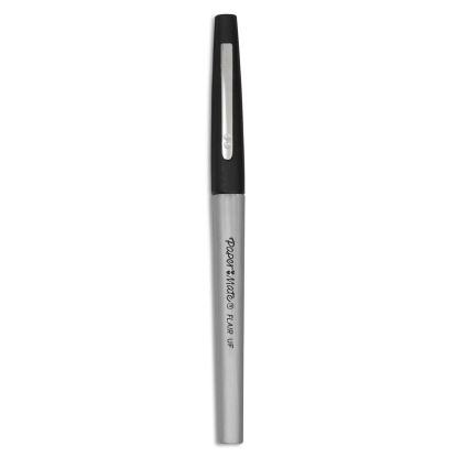 Flair Felt Tip Porous Point Pen, Stick, Extra-Fine 0.4 mm, Black Ink, Black Barrel, Dozen1