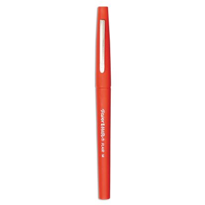 Point Guard Flair Felt Tip Porous Point Pen, Stick, Medium 0.7 mm, Red Ink, Red Barrel, Dozen1