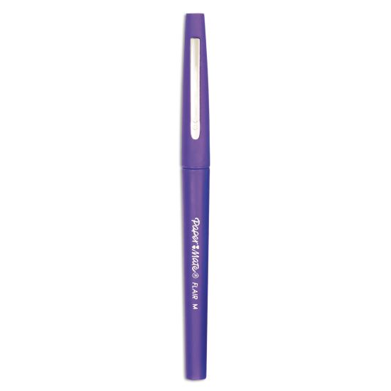 Point Guard Flair Felt Tip Porous Point Pen, Stick, Medium 0.7 mm, Purple Ink, Purple Barrel, Dozen1