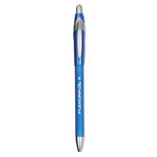 FlexGrip Elite Ballpoint Pen, Retractable, Medium 1 mm, Blue Ink, Blue Barrel, Dozen1