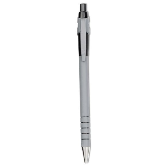 FlexGrip Ultra Ballpoint Pen, Retractable, Fine 0.8 mm, Black Ink, Gray/Black Barrel, Dozen1