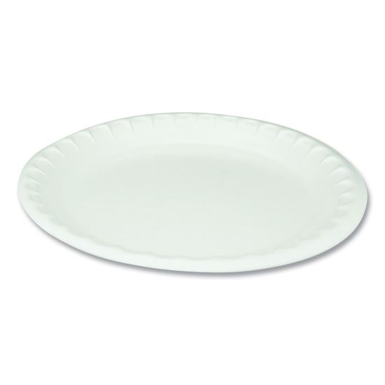 Placesetter Satin Non-Laminated Foam Dinnerware, Plate, 10.25" dia, White, 540/Carton1